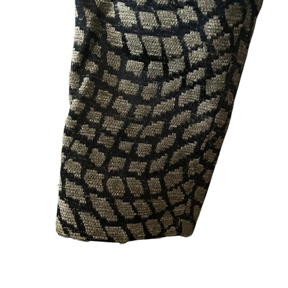 Onna Wear Tapestry Knit Cropped Faux Leather Pull Zip Jacket Taupe Black Size M - Picture 5 of 8